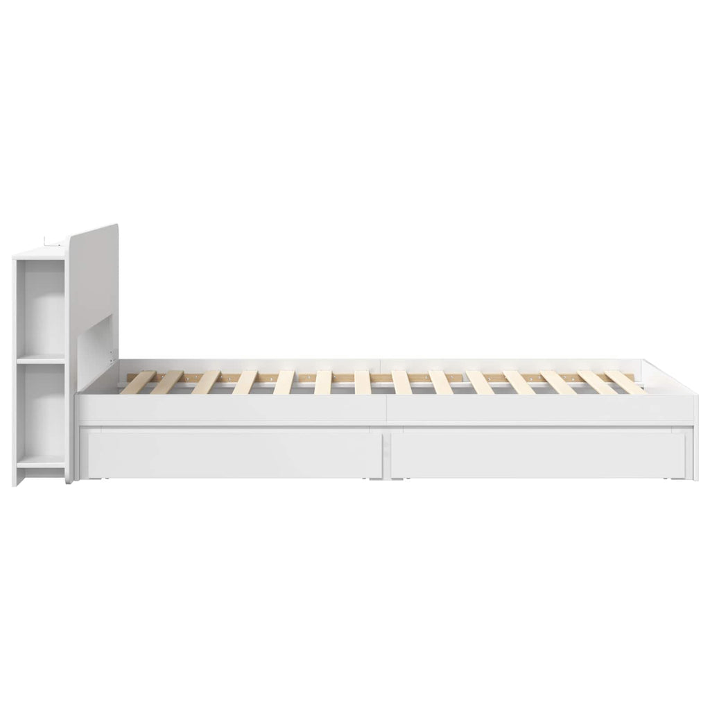 Estructura de cama con almacenamiento Blanco 75 x 190 cm