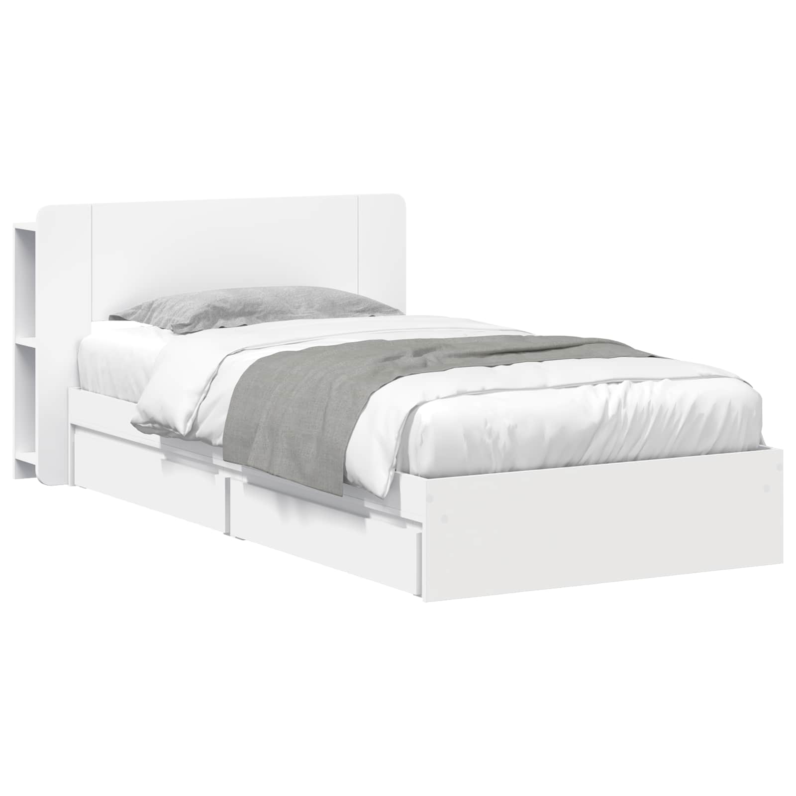 Estrutura de cama com arrumação Branco 75 x 190 cm