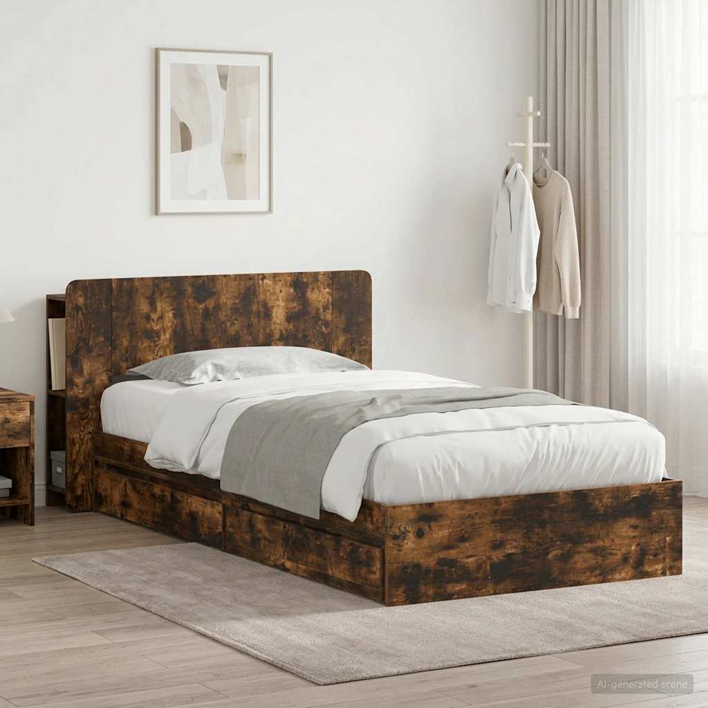 Estrutura de cama com arrumação Branco 75 x 190 cm