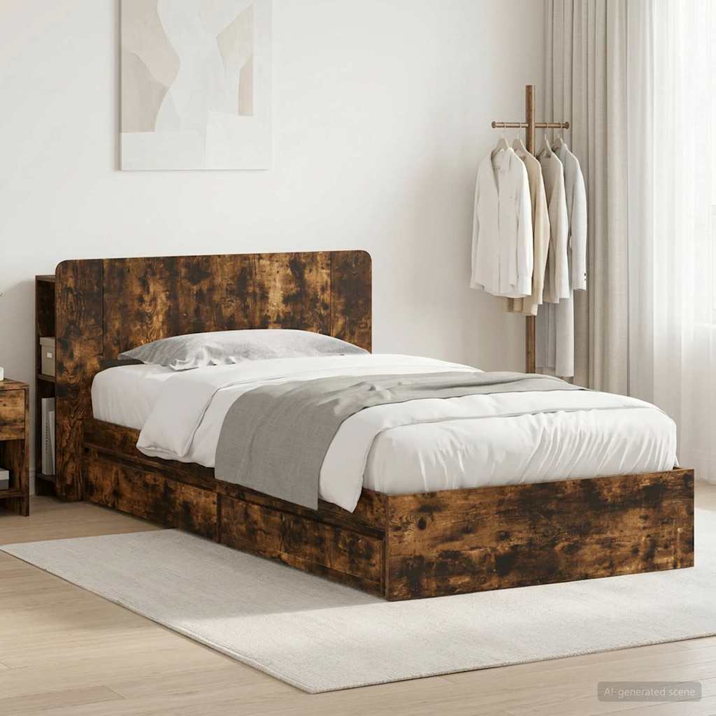 Estrutura de cama com arrumação Branco 75 x 190 cm