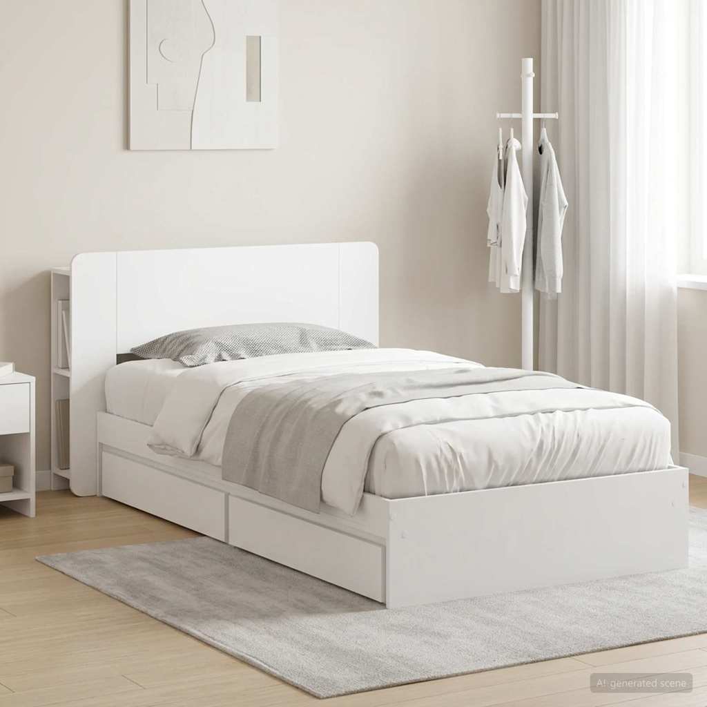 Estrutura de cama com arrumação Branco 75 x 190 cm