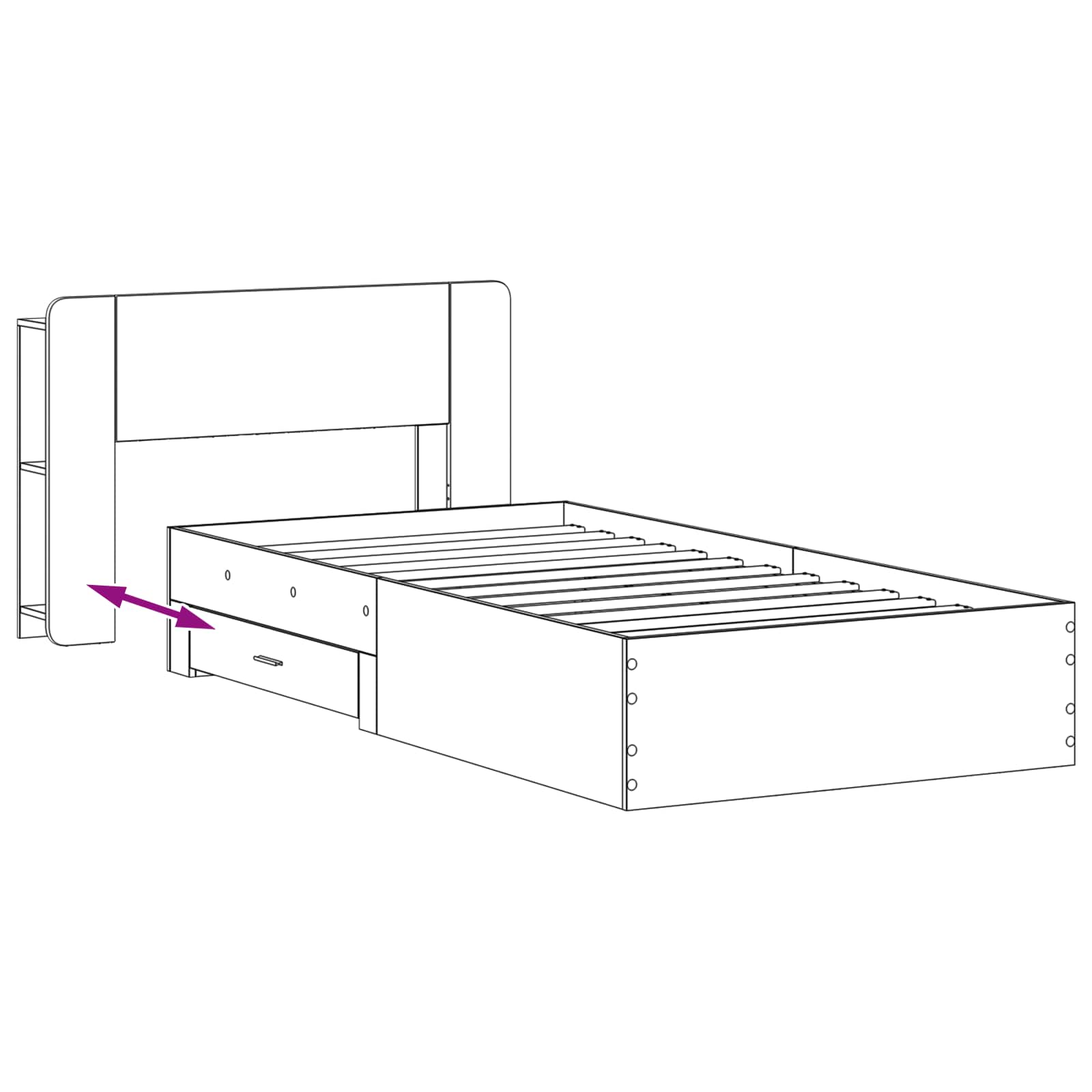 Estructura de cama con almacenamiento Blanco 80 x 200 cm