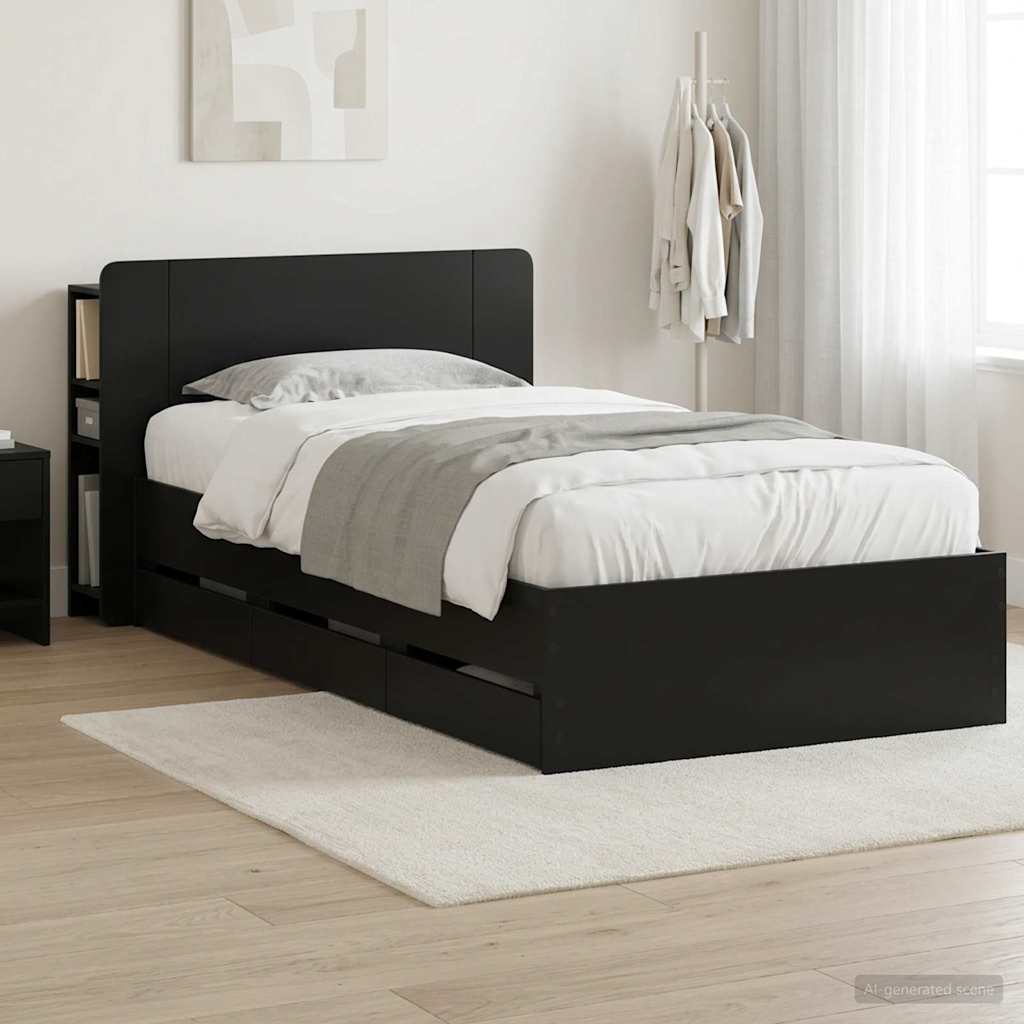 Estrutura de cama com arrumação Branco 100 x 200 cm