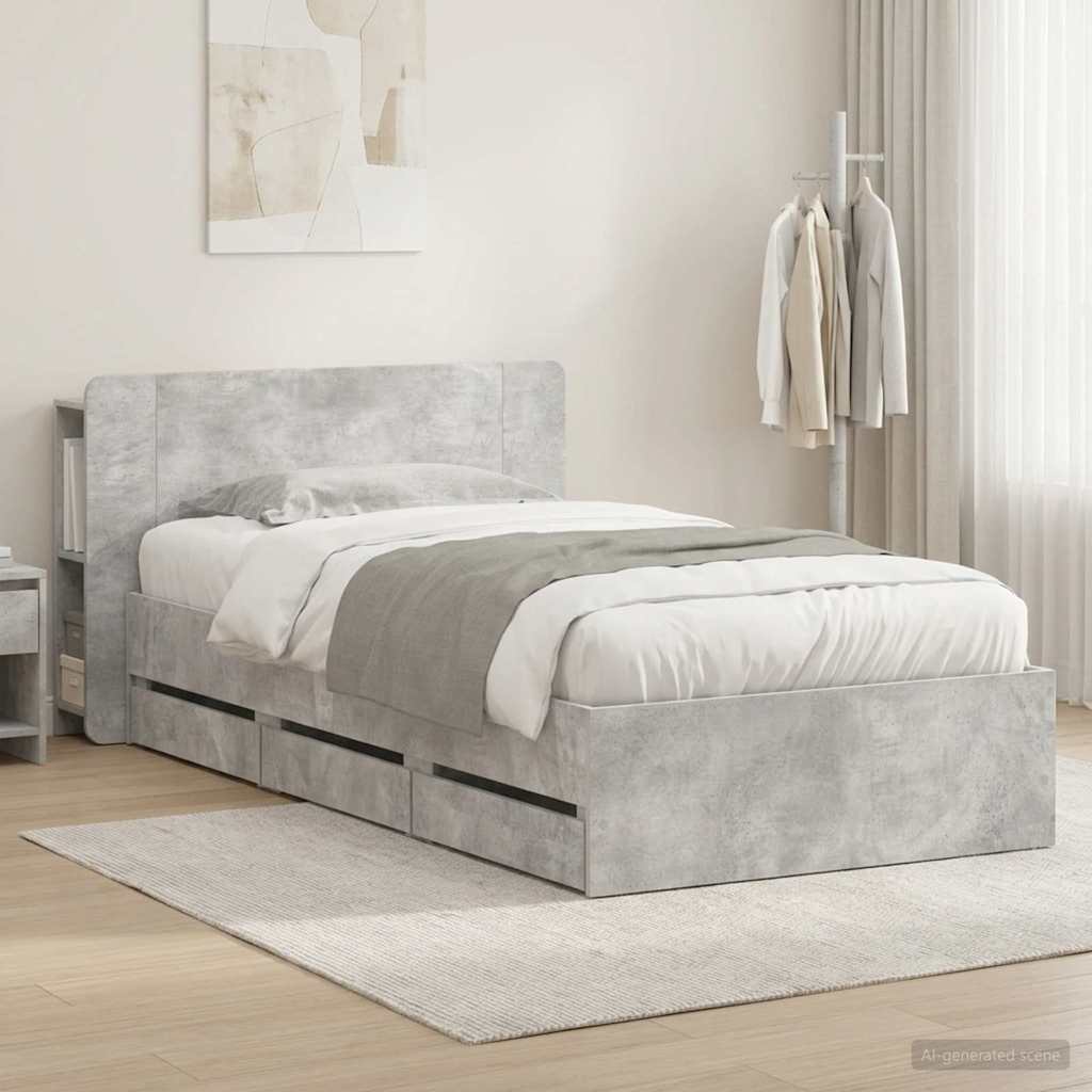 Estrutura de cama com arrumação Branco 100 x 200 cm