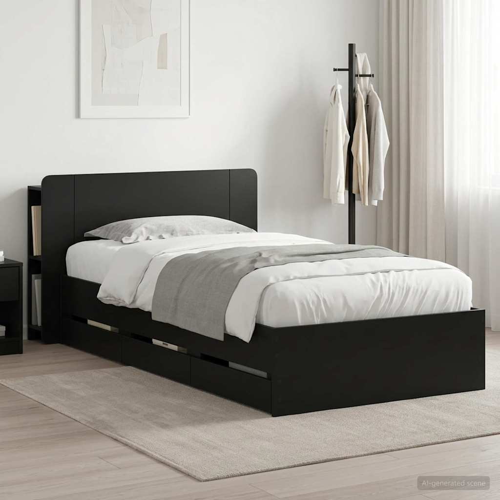 Estrutura de cama com arrumação Branco 100 x 200 cm