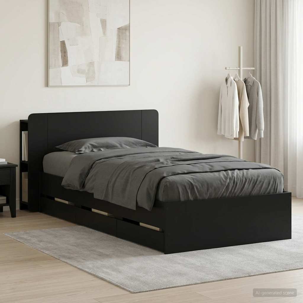 Estrutura de cama com arrumação Branco 100 x 200 cm