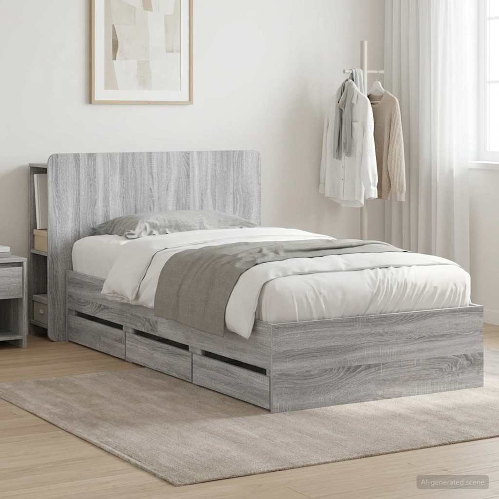 Estrutura de cama com arrumação Branco 100 x 200 cm
