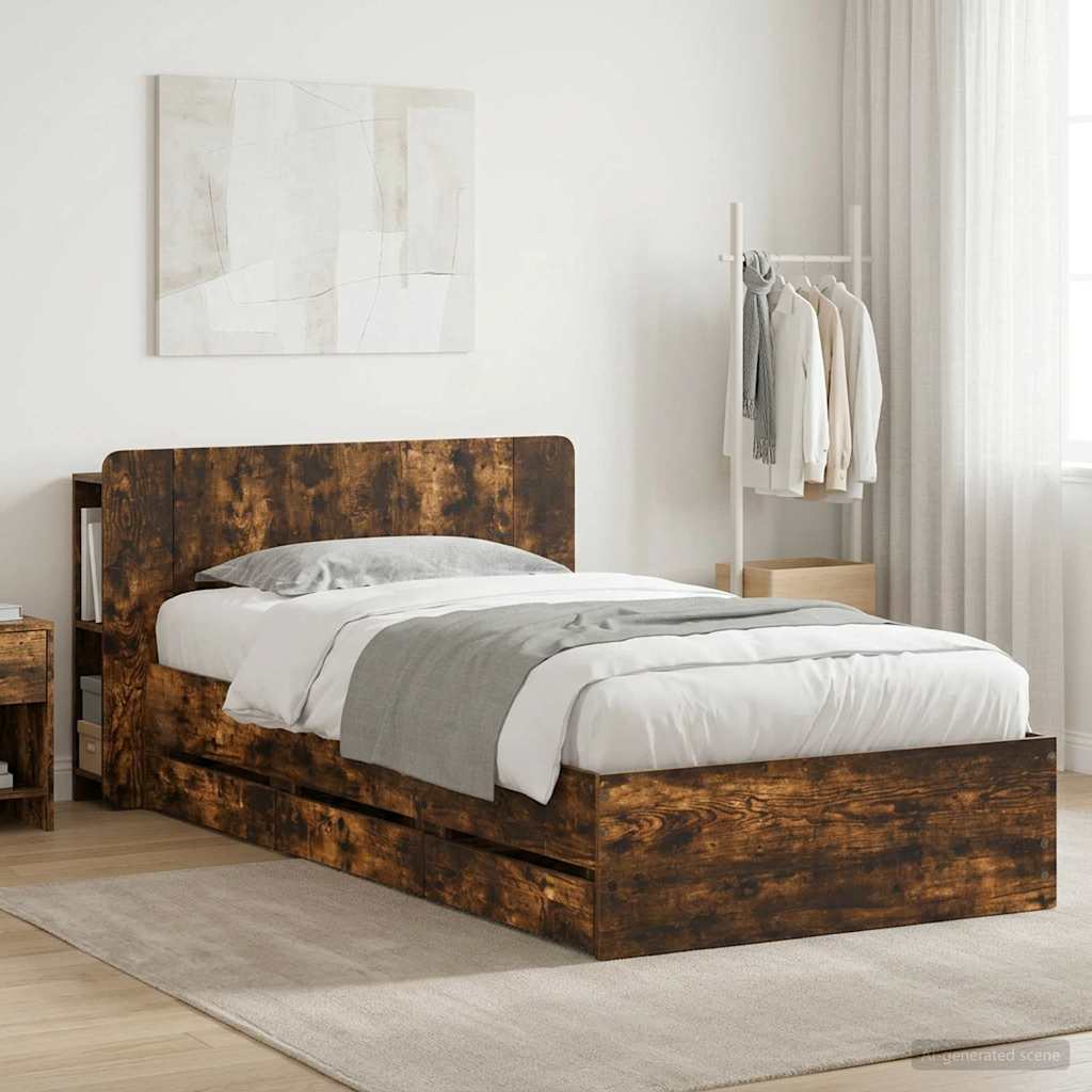 Estrutura de cama com arrumação Branco 100 x 200 cm