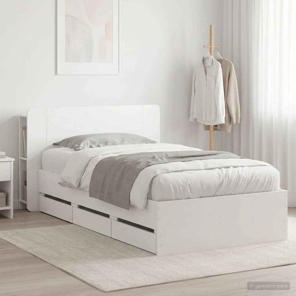 Estructura de cama con almacenamiento Blanco 100 x 200 cm