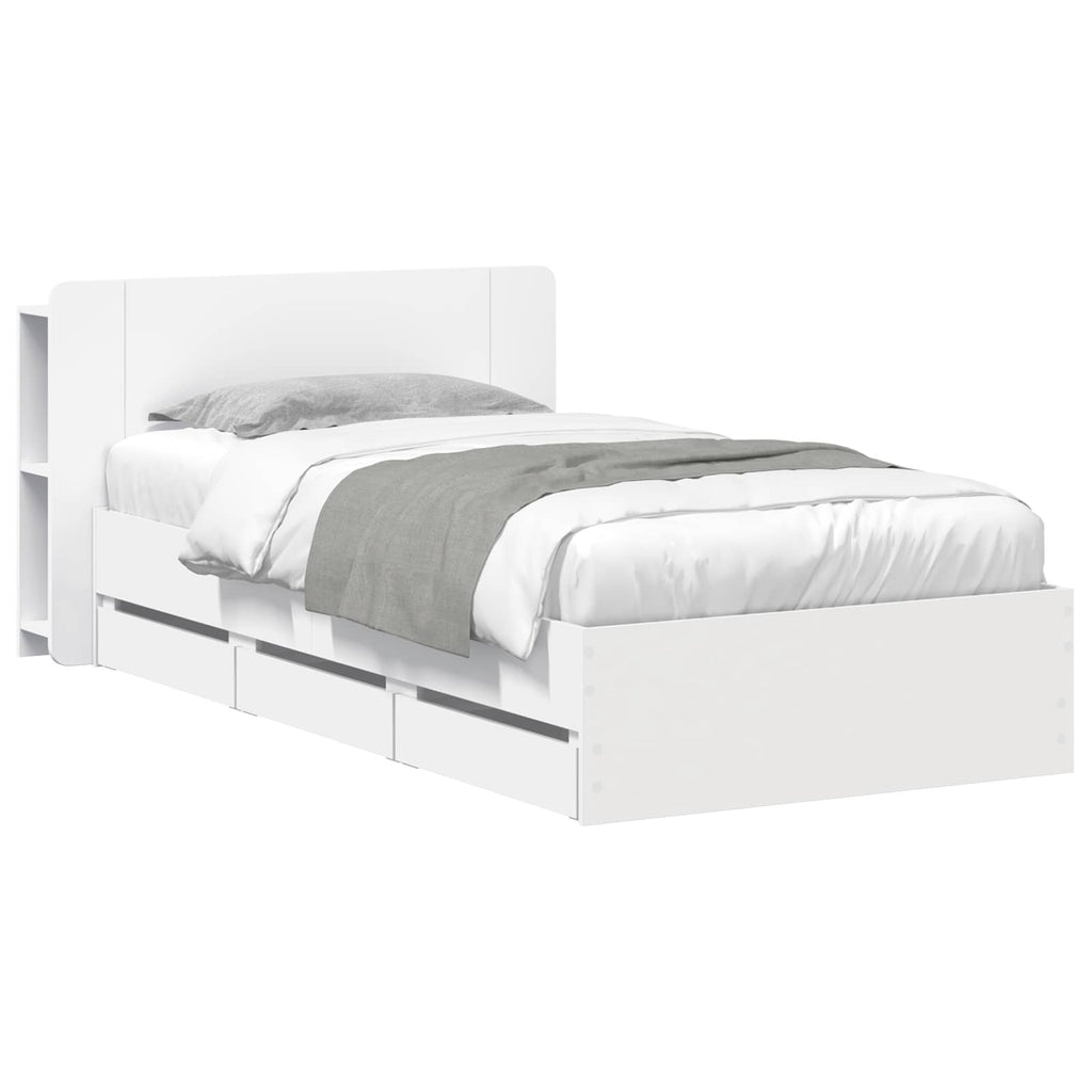 Estructura de cama con almacenamiento Blanco 100 x 200 cm