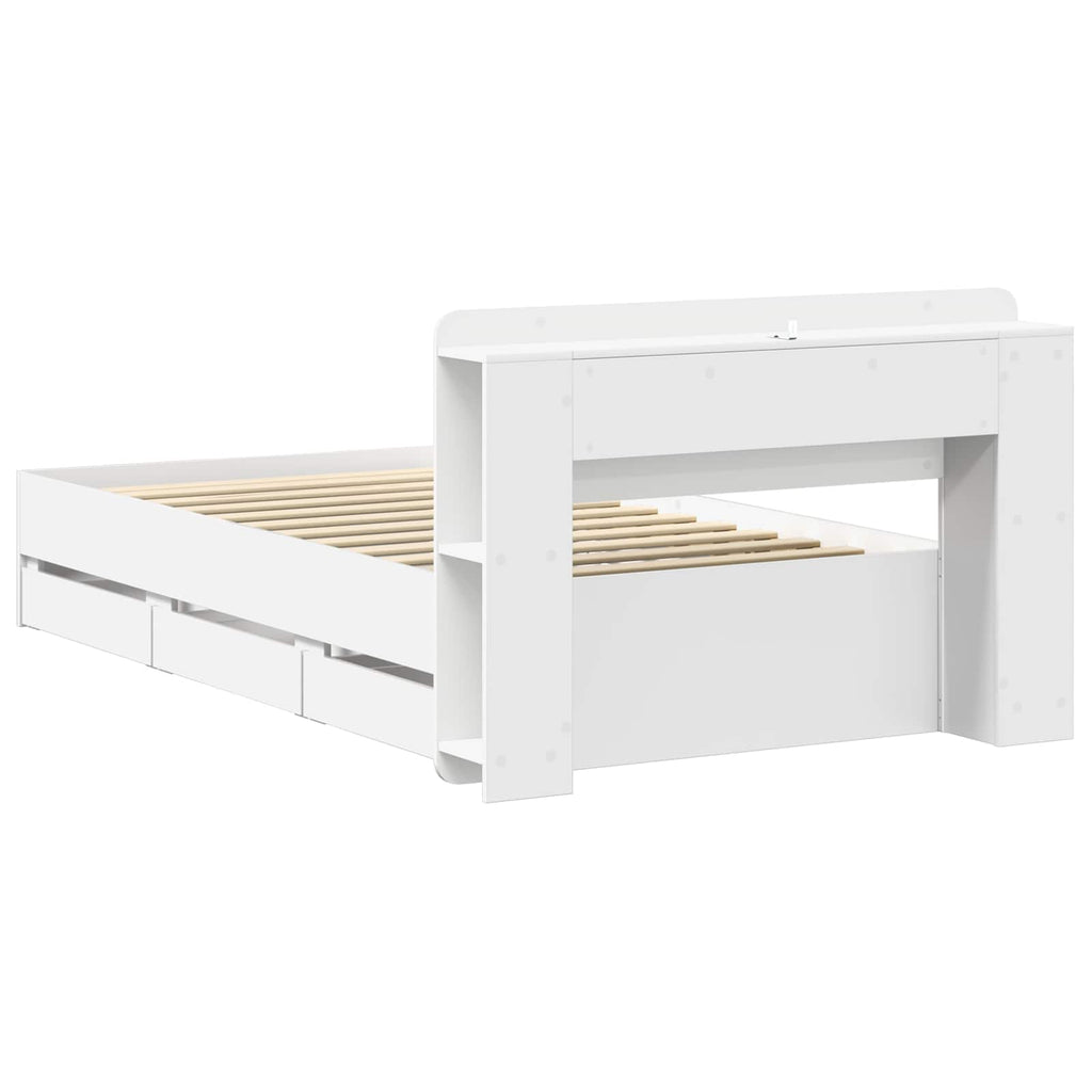 Estructura de cama con almacenamiento Blanco 100 x 200 cm