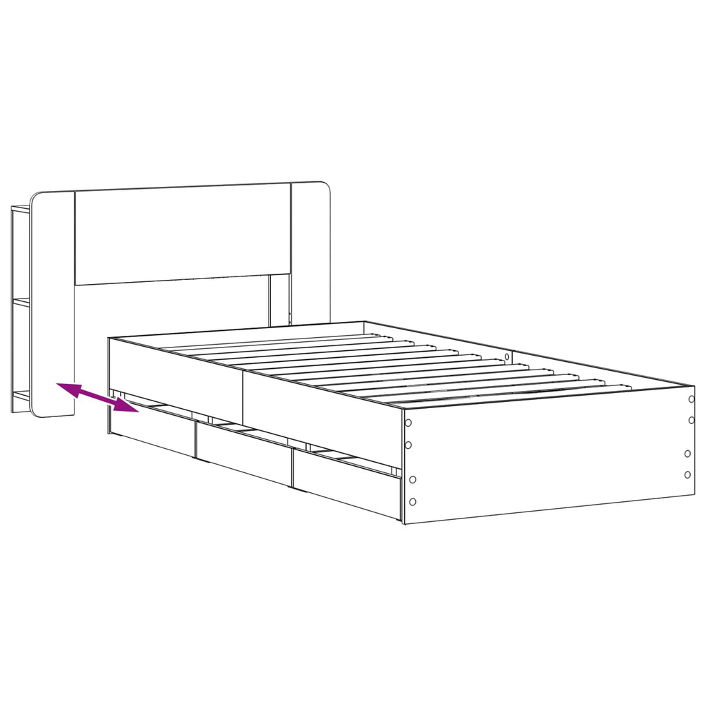 Estructura de cama con almacenamiento Blanco 100 x 200 cm