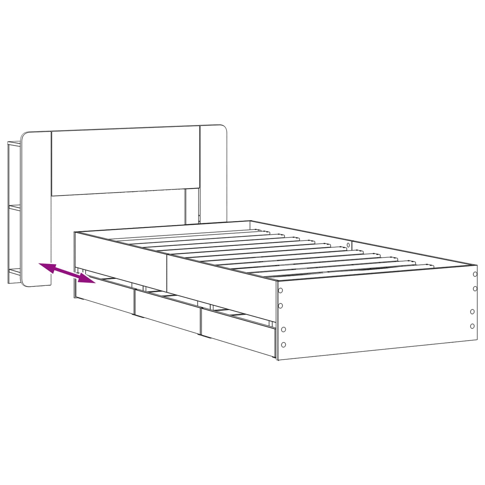 Estructura de cama con almacenamiento Blanco 100 x 200 cm