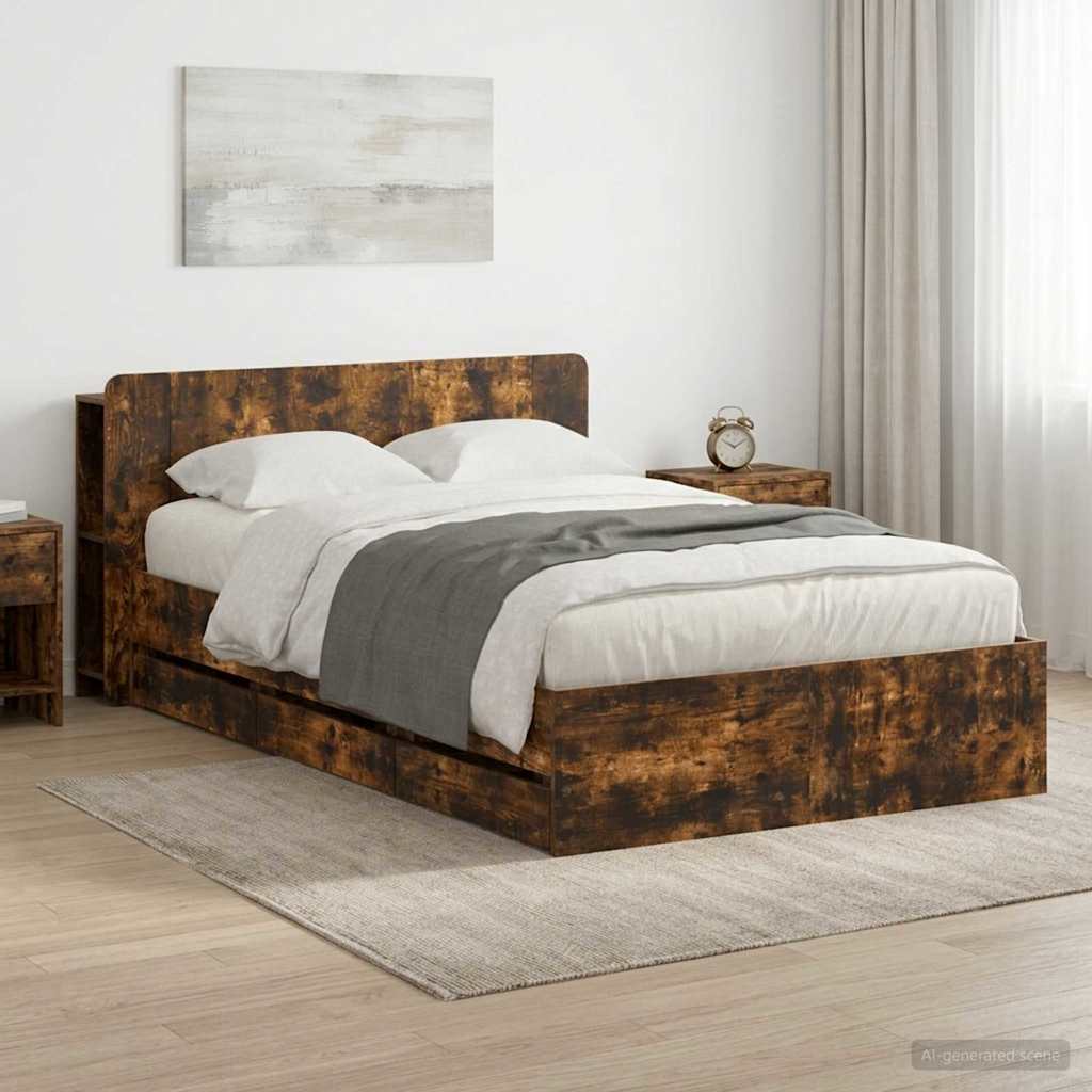 Estrutura de cama com arrumação Branco 100 x 200 cm