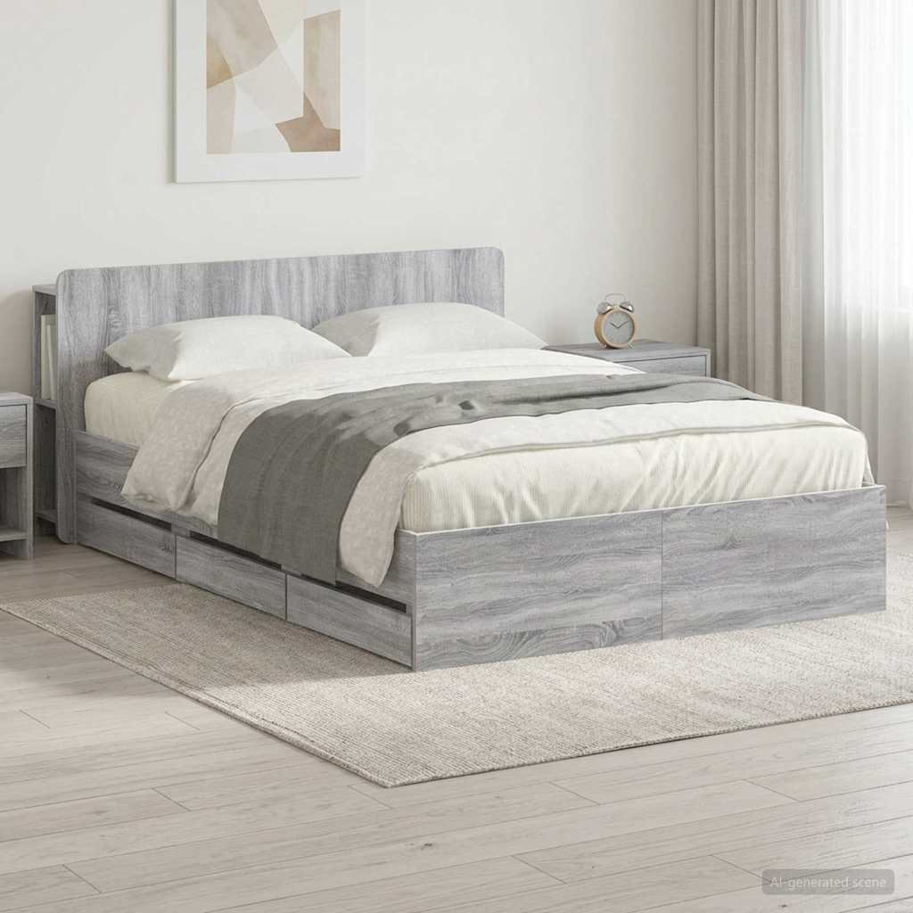 Estrutura de cama com arrumação Branco 100 x 200 cm