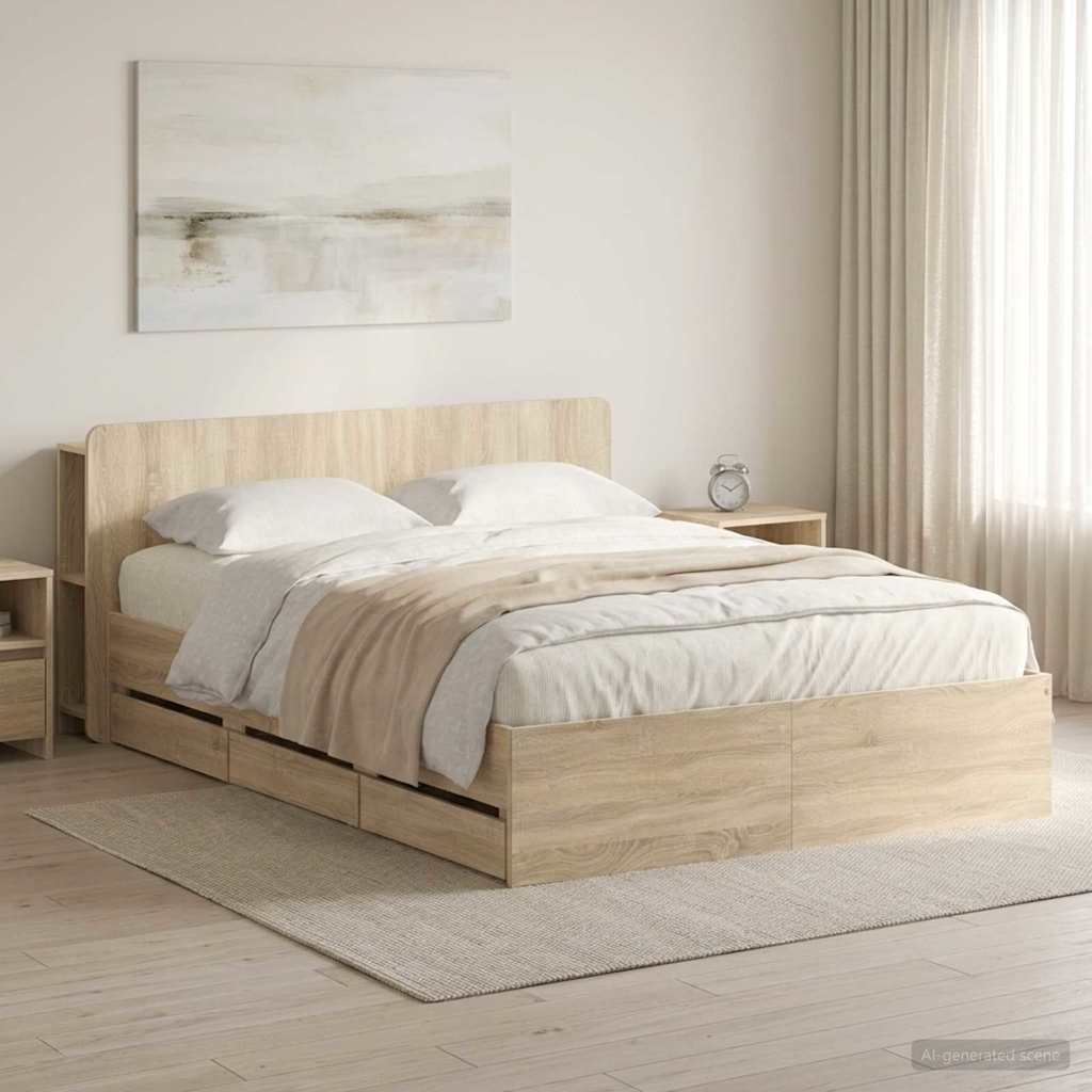 Estrutura de cama com arrumação Branco 100 x 200 cm