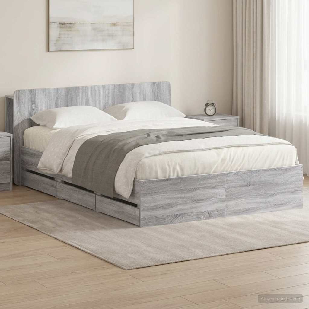 Estrutura de cama com arrumação Branco 100 x 200 cm