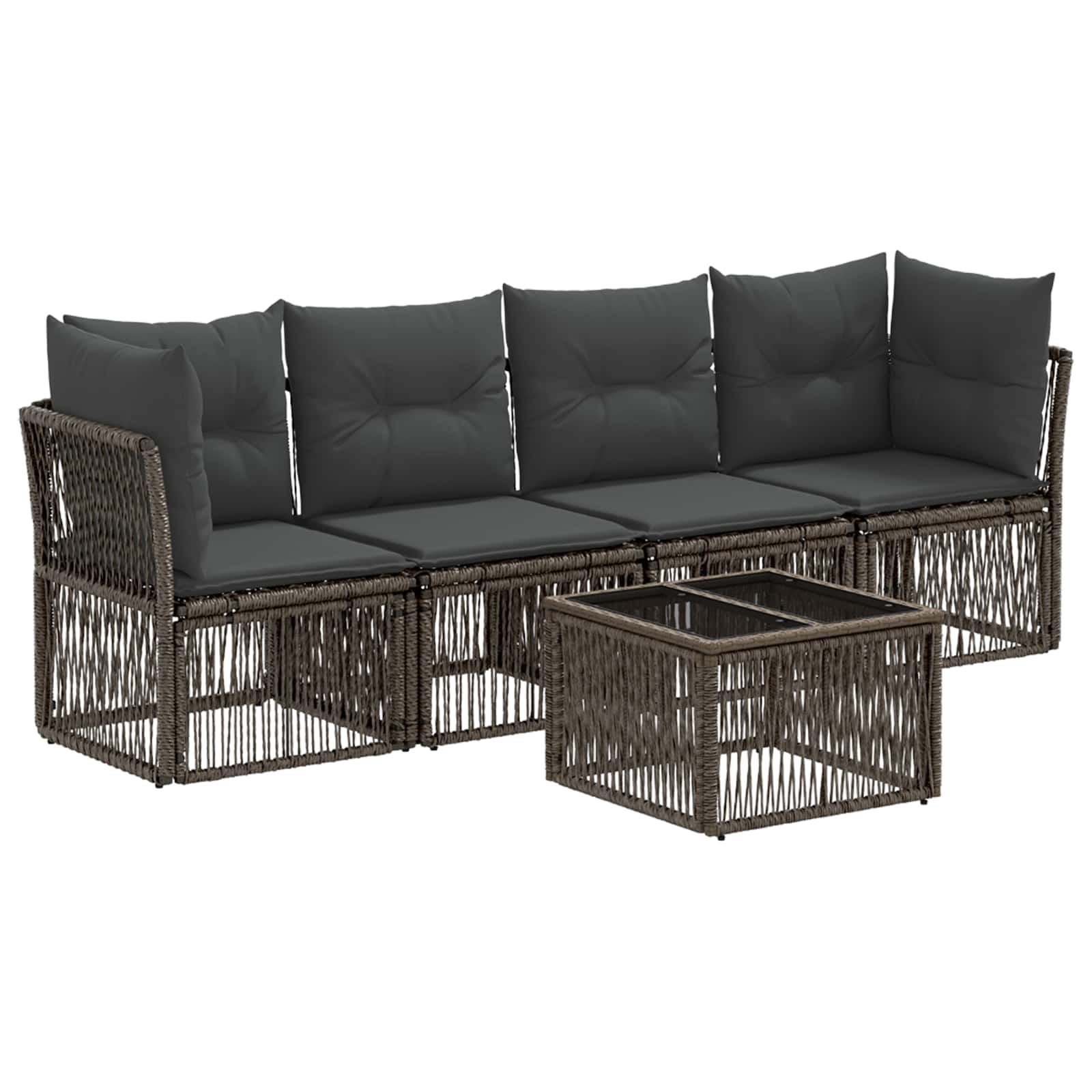 Conjunto de sofás de jardín 5 pcs Beige ratán sintético