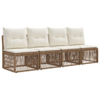 Conjunto de sofás de jardín 13 pcs Beige ratán sintético