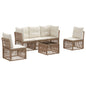 6-piece Garden Sofa Set Beige Synthetic Rattan