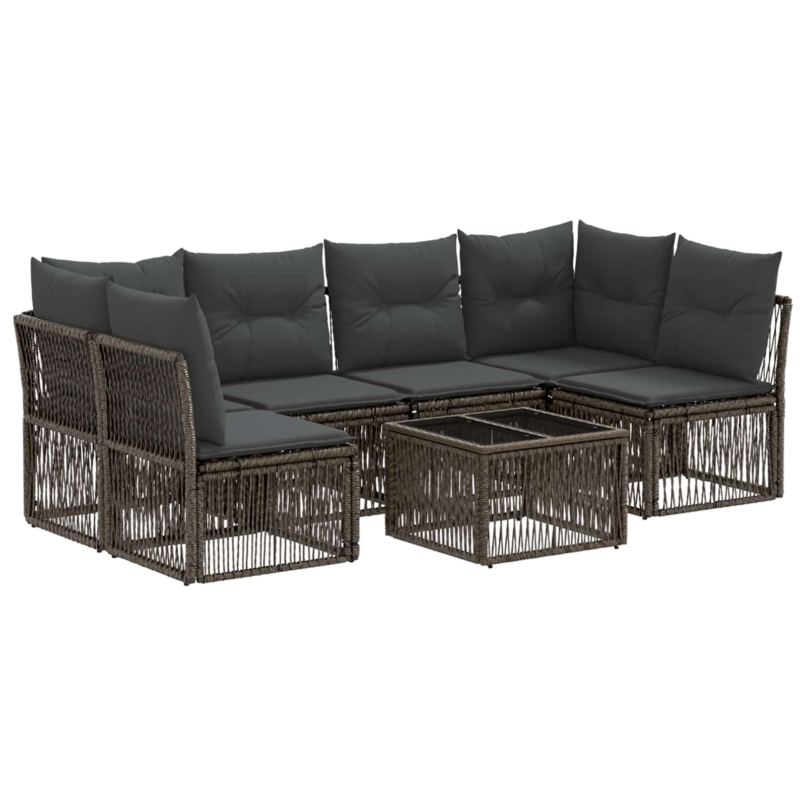 Conjunto de sofás de jardín 7 pcs Beige ratán sintético