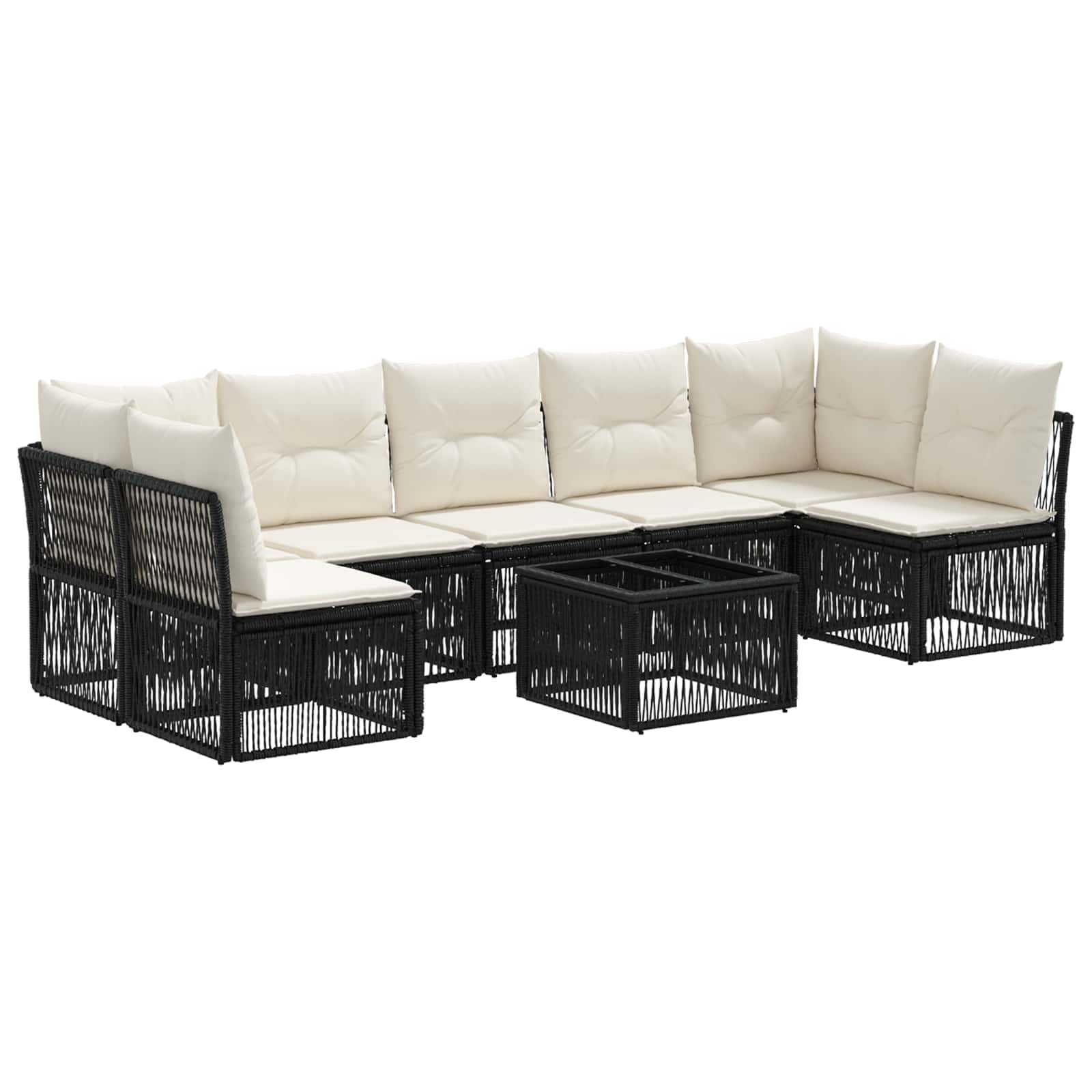 Conjunto de sofás de jardim 8 pçs Bege rotim sintético