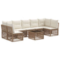 Conjunto de sofás de jardín 8 pcs Beige ratán sintético