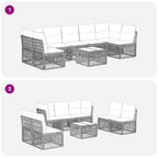 Conjunto de sofás de jardín 8 pcs Beige ratán sintético
