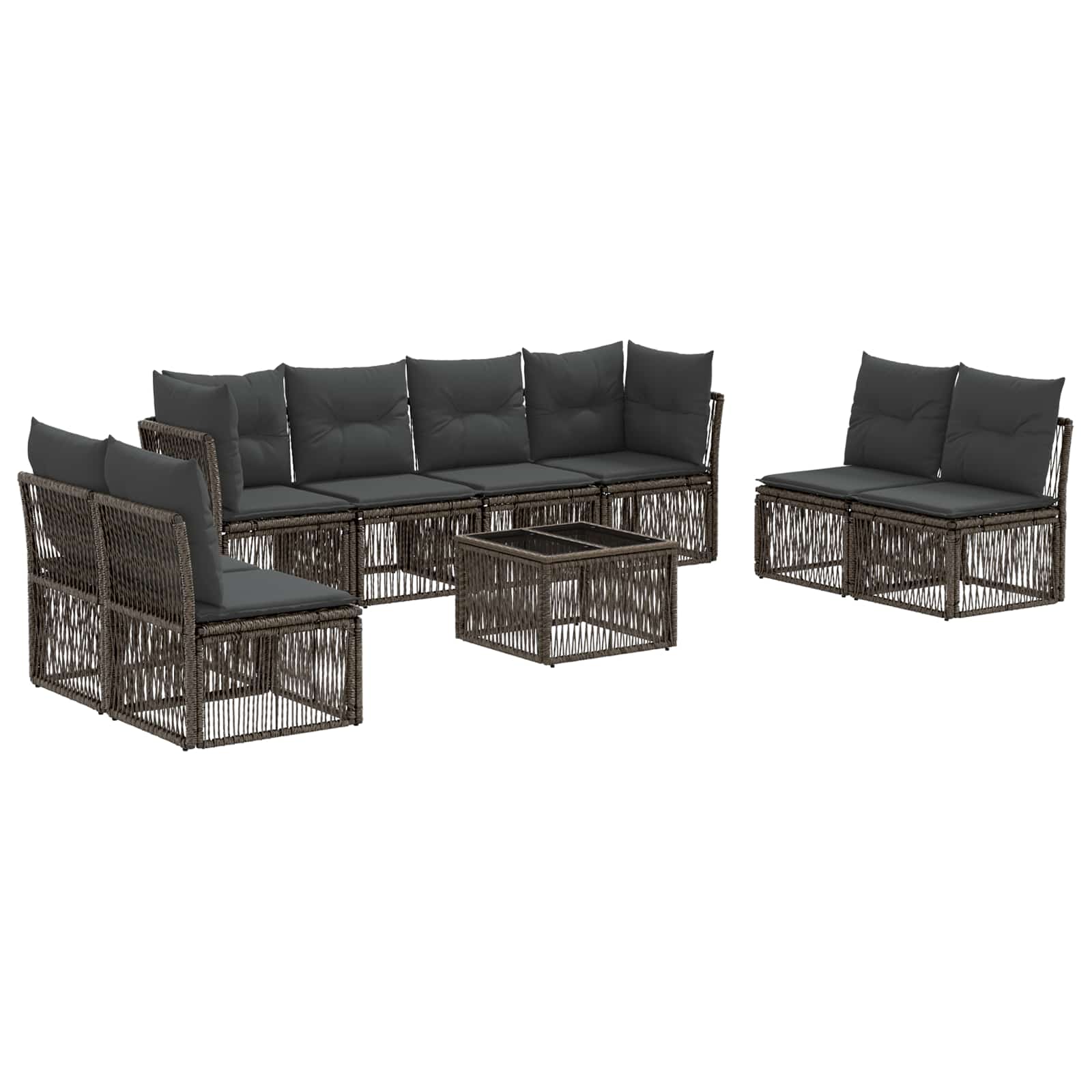 Conjunto de sofás de jardín 9 pcs Beige ratán sintético