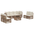 Conjunto de sofás de jardín 9 pcs Beige ratán sintético
