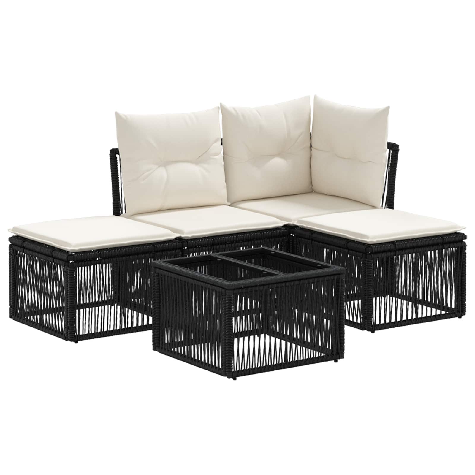 Conjunto de sofá de jardín 7 pcs Marrón ratán sintético