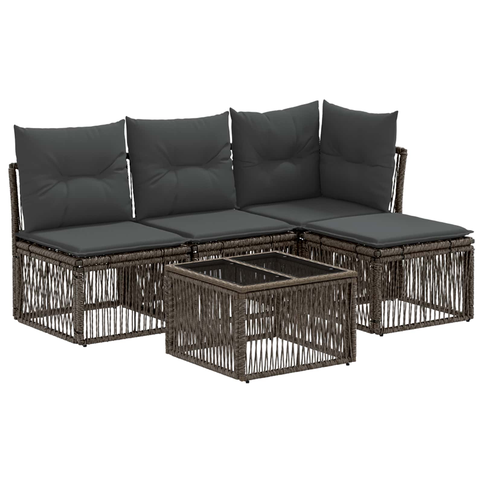 Conjunto de sofás de jardín 5 pcs Beige ratán sintético