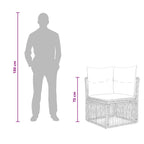 Conjunto de sofás de jardín 5 pcs Beige ratán sintético