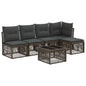 6-piece Garden Sofa Set Beige Synthetic Rattan