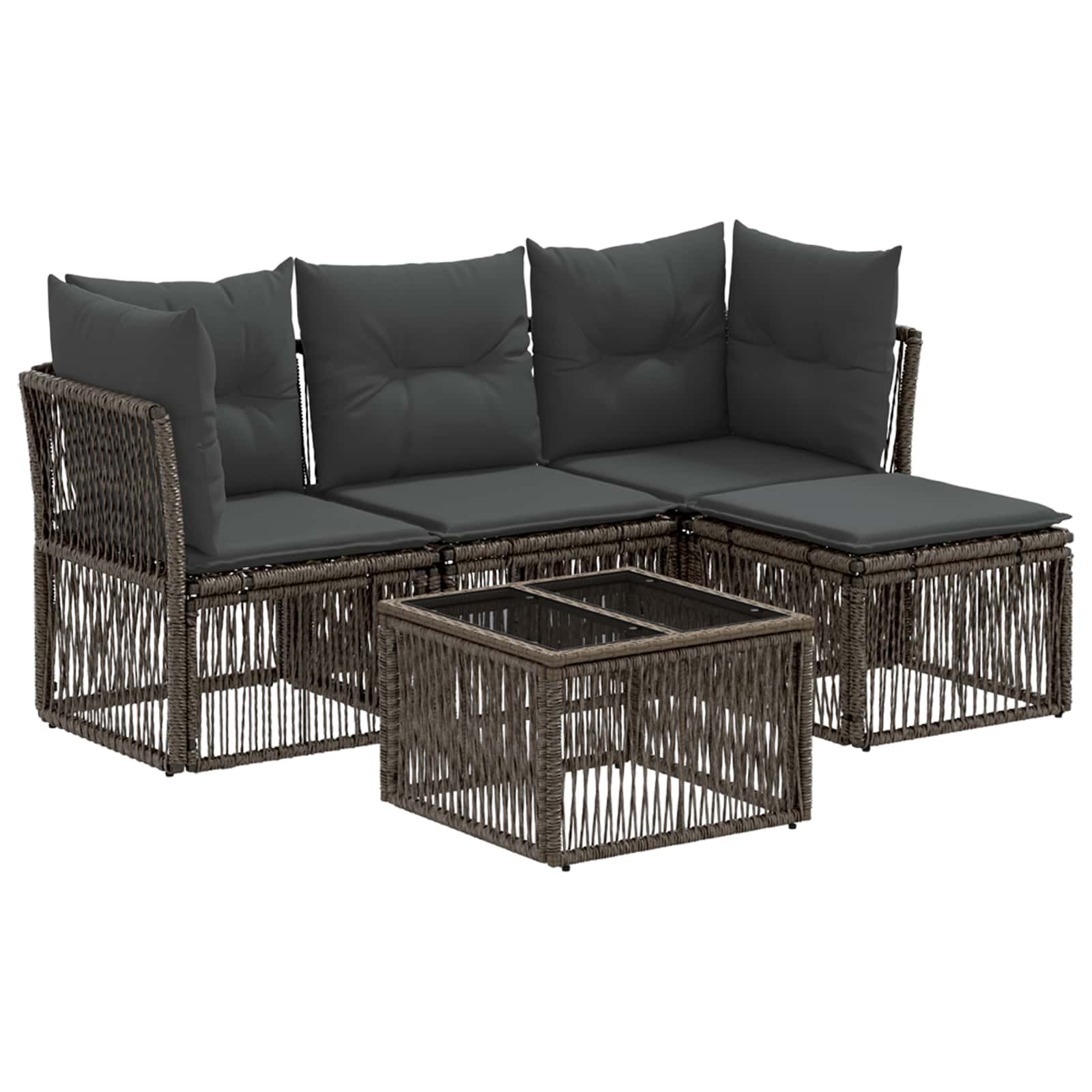 Conjunto de sofás de jardín 5 pcs Beige ratán sintético