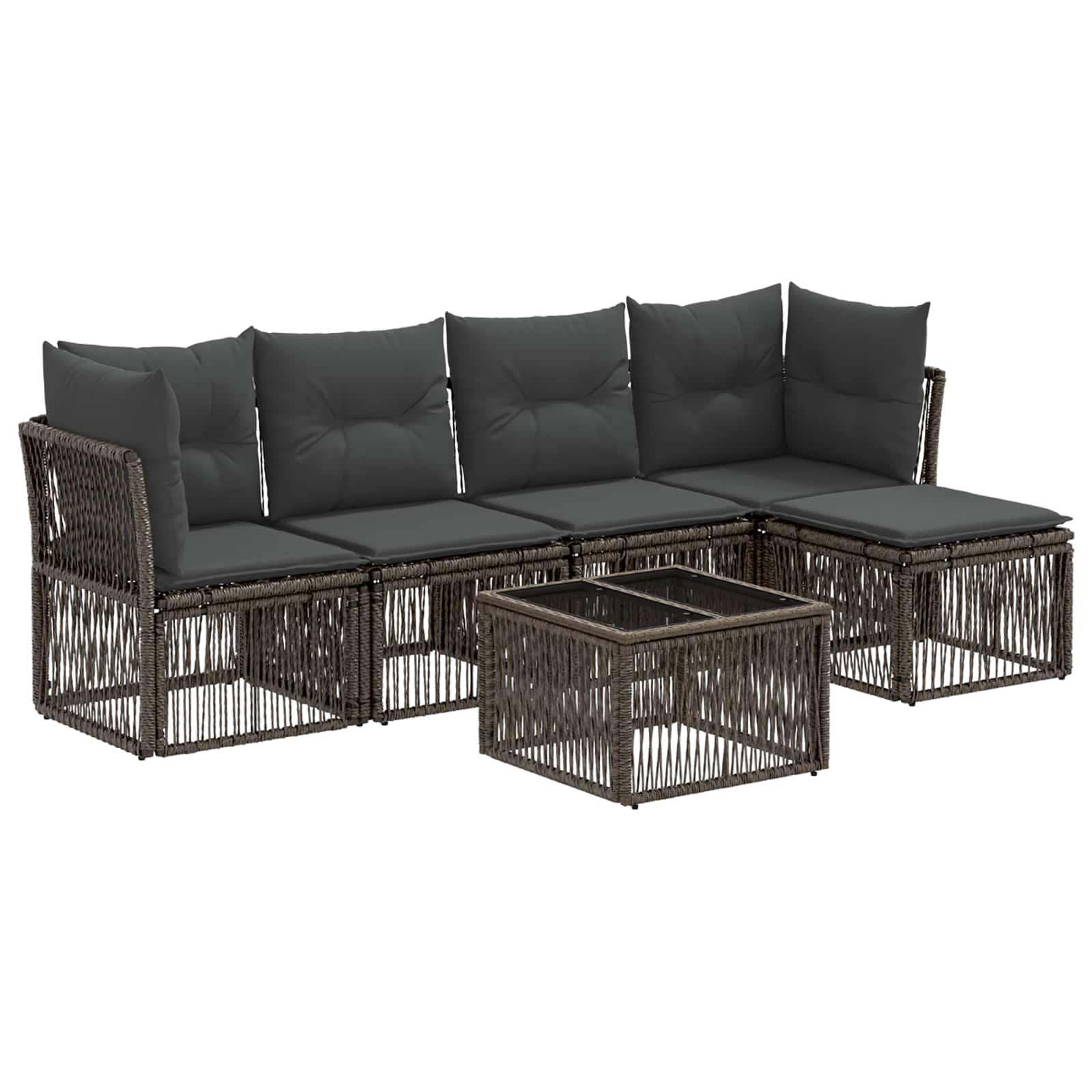 Conjunto de sofás de jardín 6 pcs Beige ratán sintético