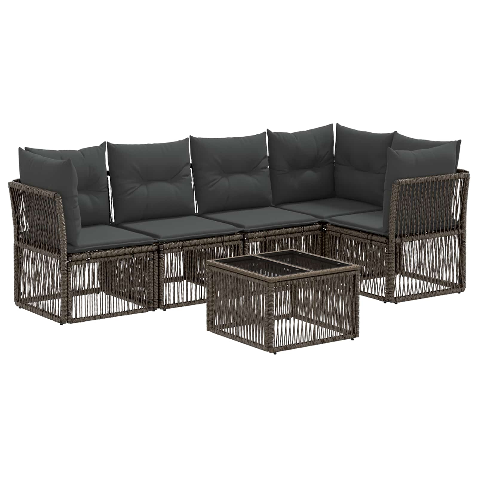 Conjunto de sofás de jardín 6 pcs Beige ratán sintético