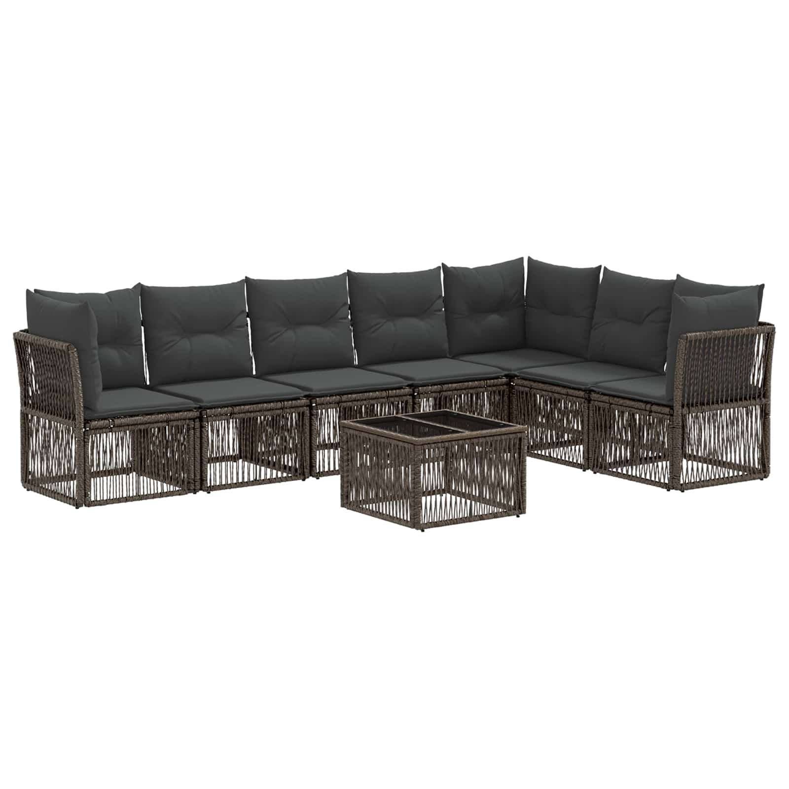 Conjunto de sofá de jardín 8 pcs Gris Poliratán