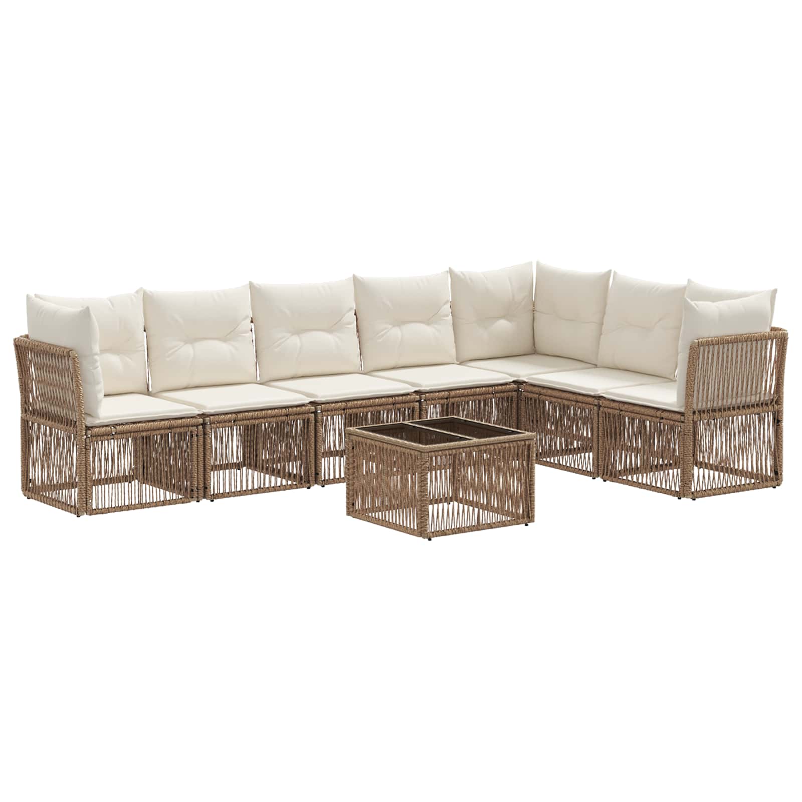 Conjunto de sofá de jardín 8 pcs Gris Poliratán