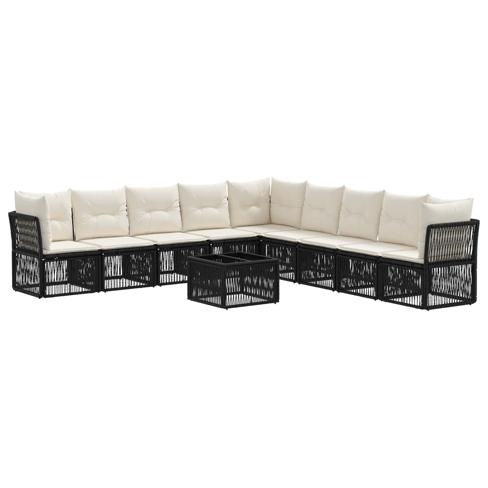 Conjunto de sofás de jardín 10 pcs Beige ratán sintético