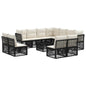Conjunto de sofás de jardim 12 pcs Rattan sintético bege