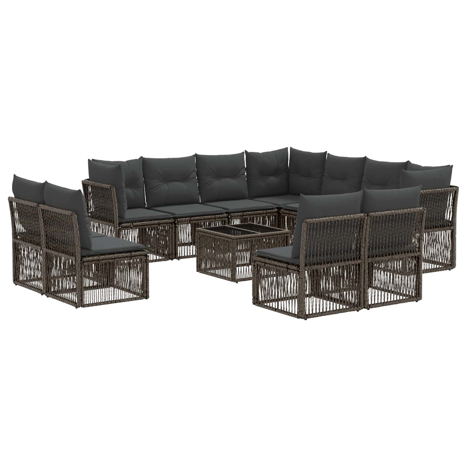 Conjunto de sofás de jardín 12 pcs Beige ratán sintético