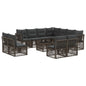 Conjunto de sofás de jardim 12 pcs Rattan sintético bege