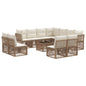 Conjunto de sofás de jardim 12 pcs Rattan sintético bege