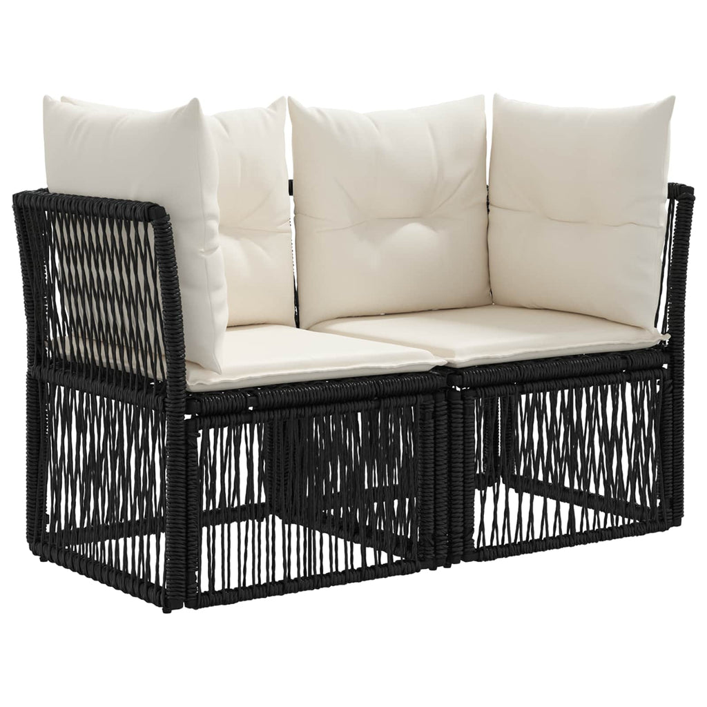 Conjunto de sofás de jardín 12 pcs Negro ratán sintético