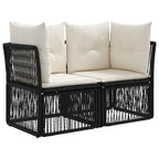 Conjunto de sofás de jardín 12 pcs Negro ratán sintético