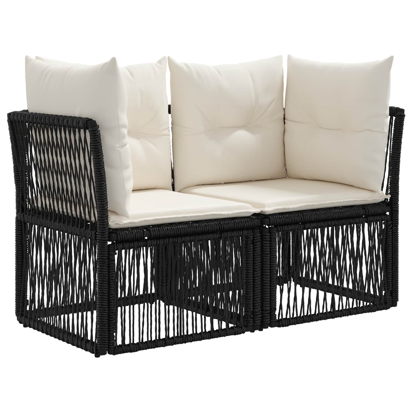 Conjunto de sofás de jardín 12 pcs Negro ratán sintético