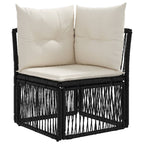 Conjunto de sofás de jardín 12 pcs Negro ratán sintético