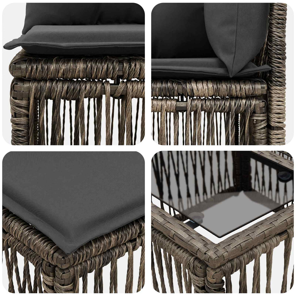 Conjunto de sofás de jardín 12 pcs Gris ratán sintético