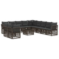 Conjunto de sofás de jardín 12 pcs Gris ratán sintético